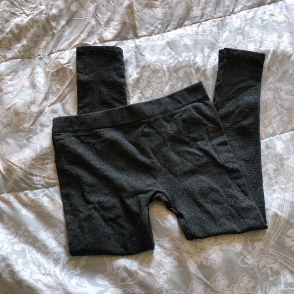 Gray Stretch Capri Leggings with Fleece Inside - Picture 1 of 8